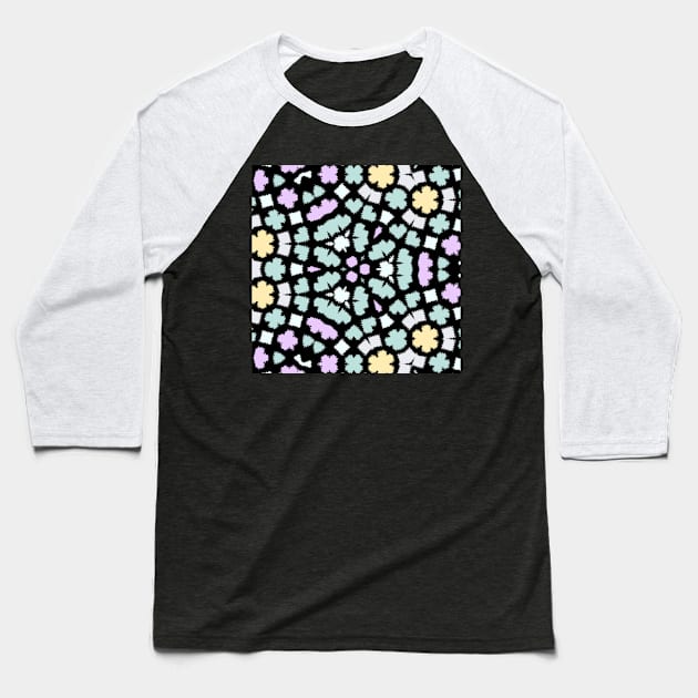 Kaleidoscope Of Pastel Hearts Pattern Baseball T-Shirt by Peaceful Space AS